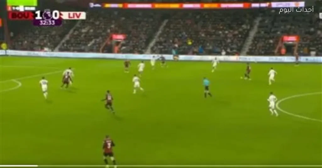 أهم أحداث وأهداف الشوط الأول لمباراة ليفربول وبورنموث في الدوري الإنجليزي 2025-26