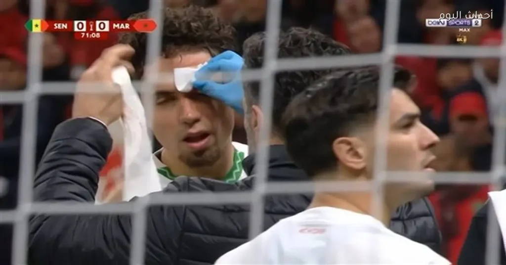 إصابة نيل العيناوي في النهائي الأفريقي بين المغرب والسنغال