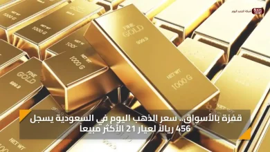 قفزة بالأسواق.. سعر الذهب اليوم في السعودية يسجل 456 ريالاً لعيار 21 الأكثر مبيعاً