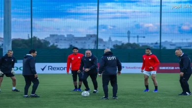 منتخب مصر يمارس تمارين ركلات الجزاء تحت الأمطار استعدادًا لملاقاة السنغال