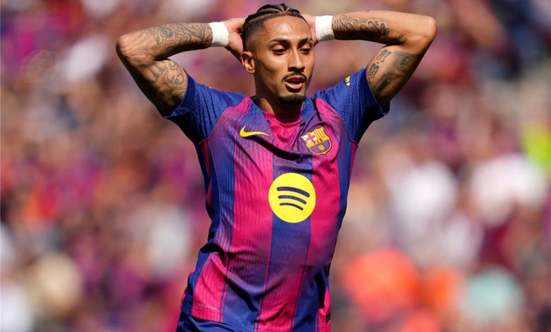 المباريات التي سيغيب عنها رافينها مع برشلونة نتيجة الإصابة