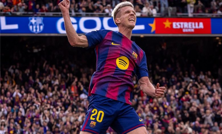 فيديو | أولمو يحرز الهدف الثالث لبرشلونة في مرمى إشبيلية بالدوري الإسباني