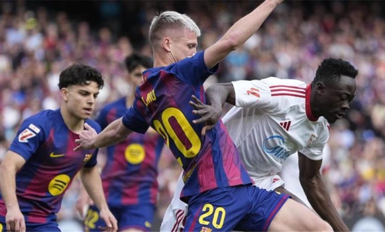 فيديو حصري: أوسو يسجل الهدف الأول لإشبيلية في مباراة برشلونة