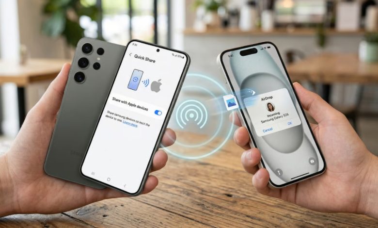 سامسونج تعزز ميزة AirDrop لتبادل الملفات مع هواتف آيفون